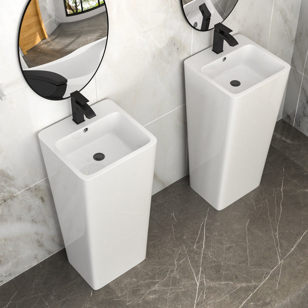 16" Classic Ceramic Bathroom Vanity Sink