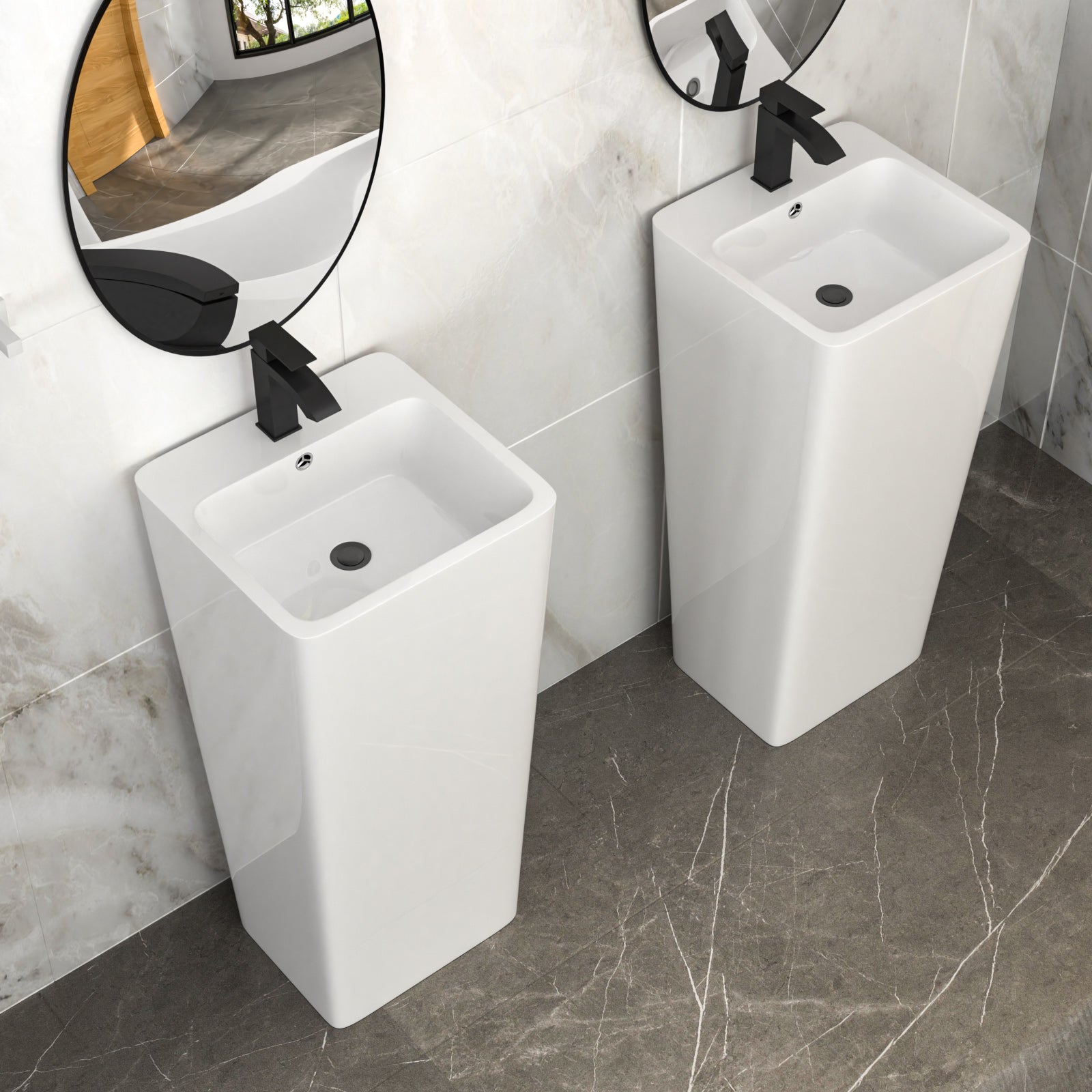 16" Classic Ceramic Bathroom Vanity Sink