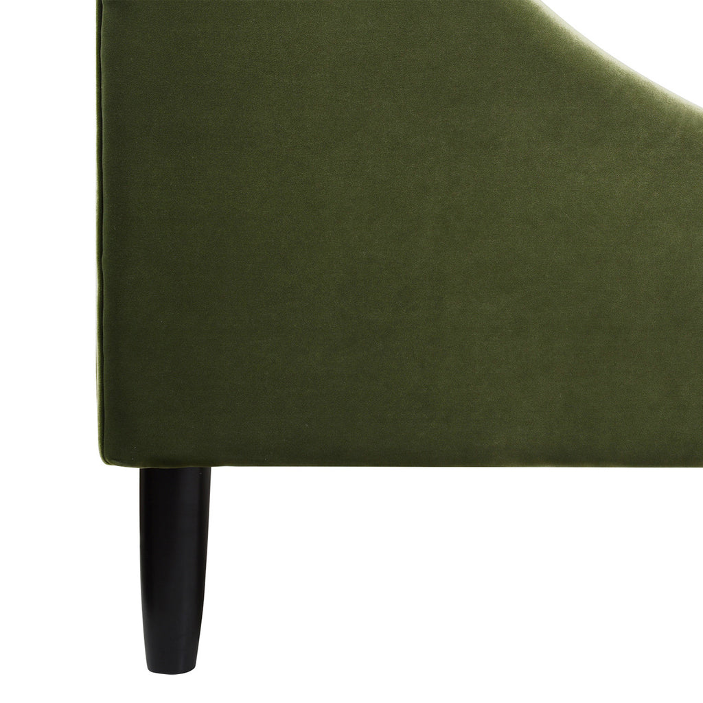 Aspen Vertical Tufted Modern Headboard Platform Bed Set, Queen, Olive