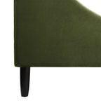 Aspen Vertical Tufted Modern Headboard Platform Bed Set, Queen, Olive