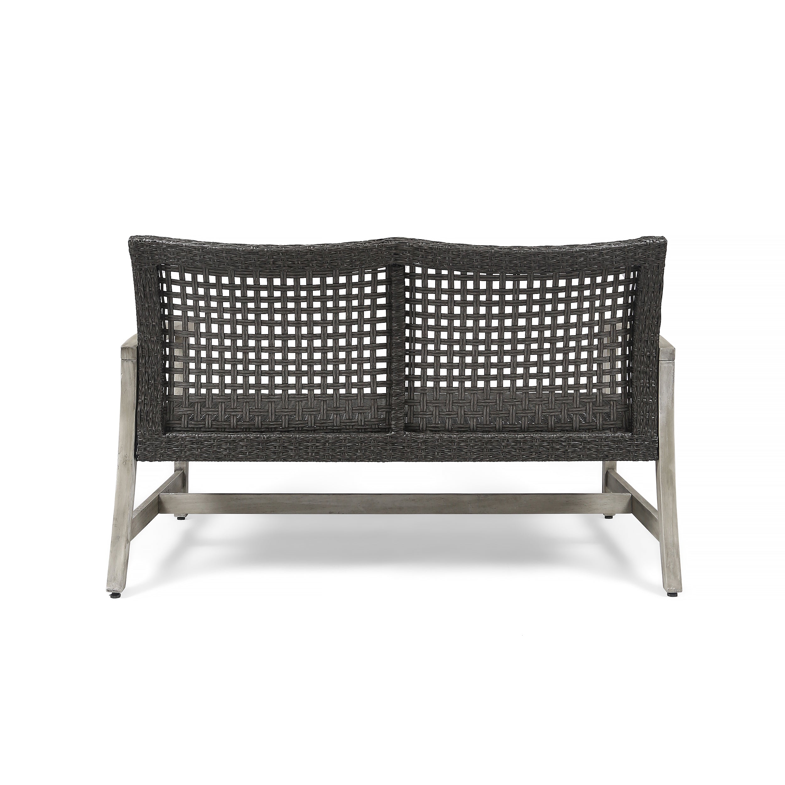 Hampton Outdoor Acacia Wood Wicker Loveseat