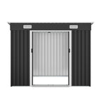 8x4ft Metal Shed, Sliding Door Galvanized Steel Shed