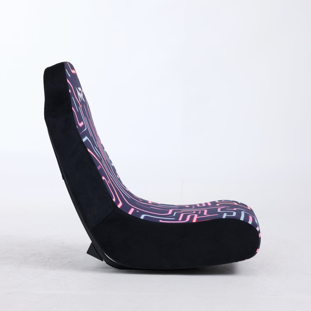 Circuit Pattern Fabric Rocking Gaming Chair, 26.4-Inch, Pink or Black