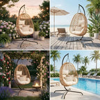 Set of 2 Egg Chair with Stand