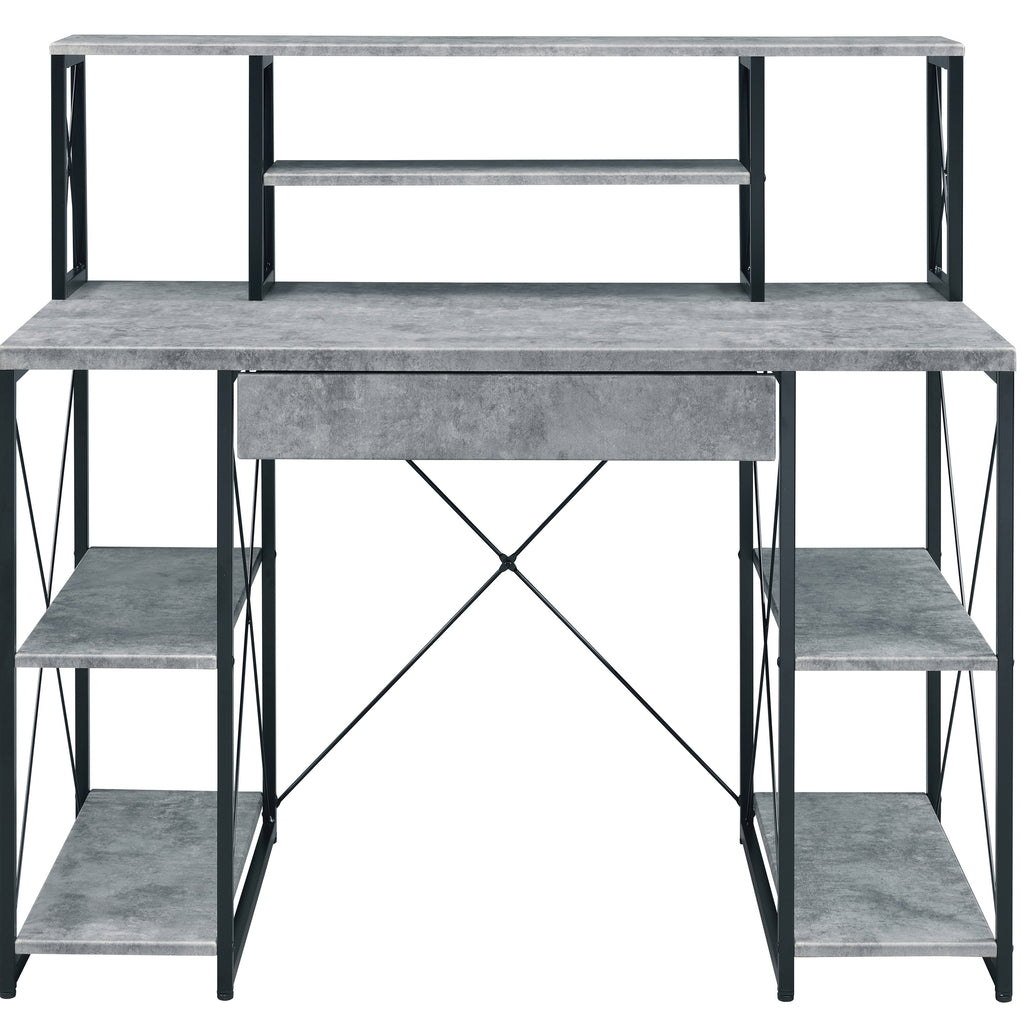 Grey and Black Writing Desk
