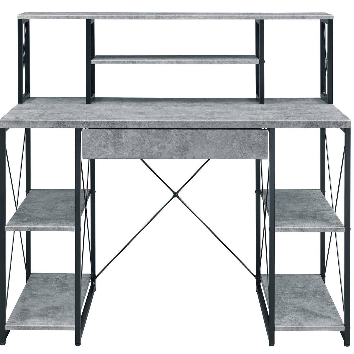Grey and Black Writing Desk