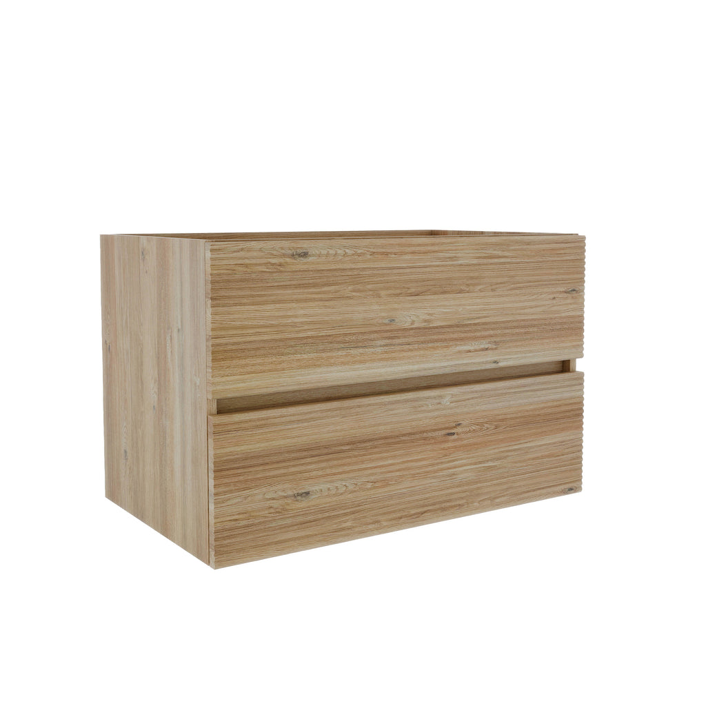 Grace 30 Wall-Mounted Bathroom Vanity, Rough Oak, Soft-Close Drawers