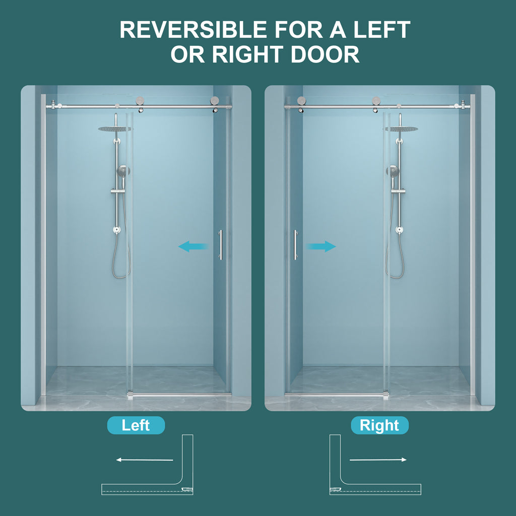 Single Sliding Bypass Shower Enclosure - 48" W x 76" H