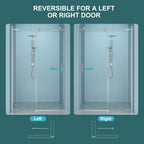 Single Sliding Bypass Shower Enclosure - 48" W x 76" H
