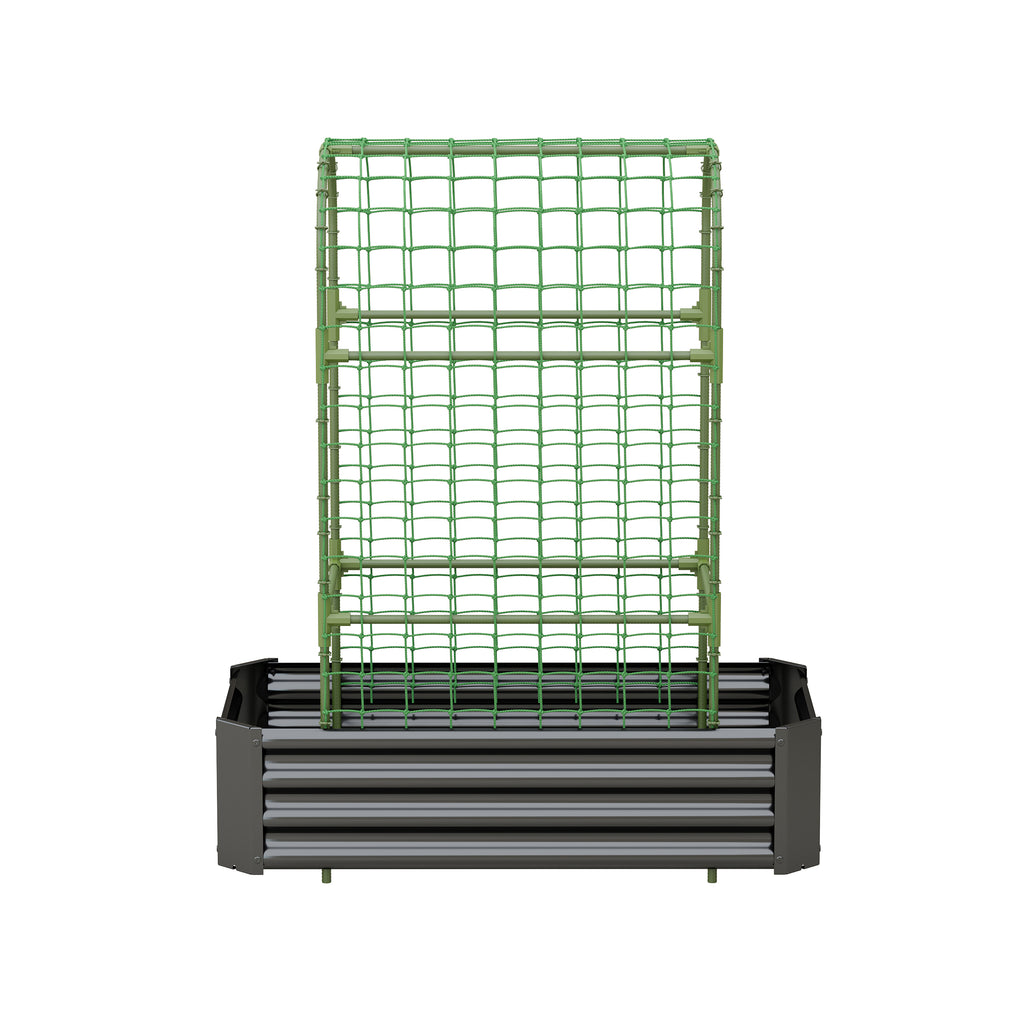 2-in-1 Raised Garden Bed with Trellis