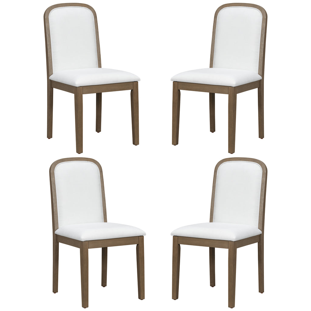 TREXM Vintage Style Dining Chair Set with 4 Upholstered Chairs
