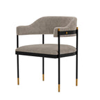Lia Metal Chenille Armchair in Stone