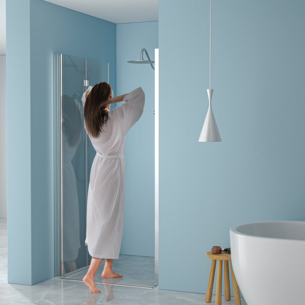 34"W x 72"H Frameless Shower Door with Tempered Glass