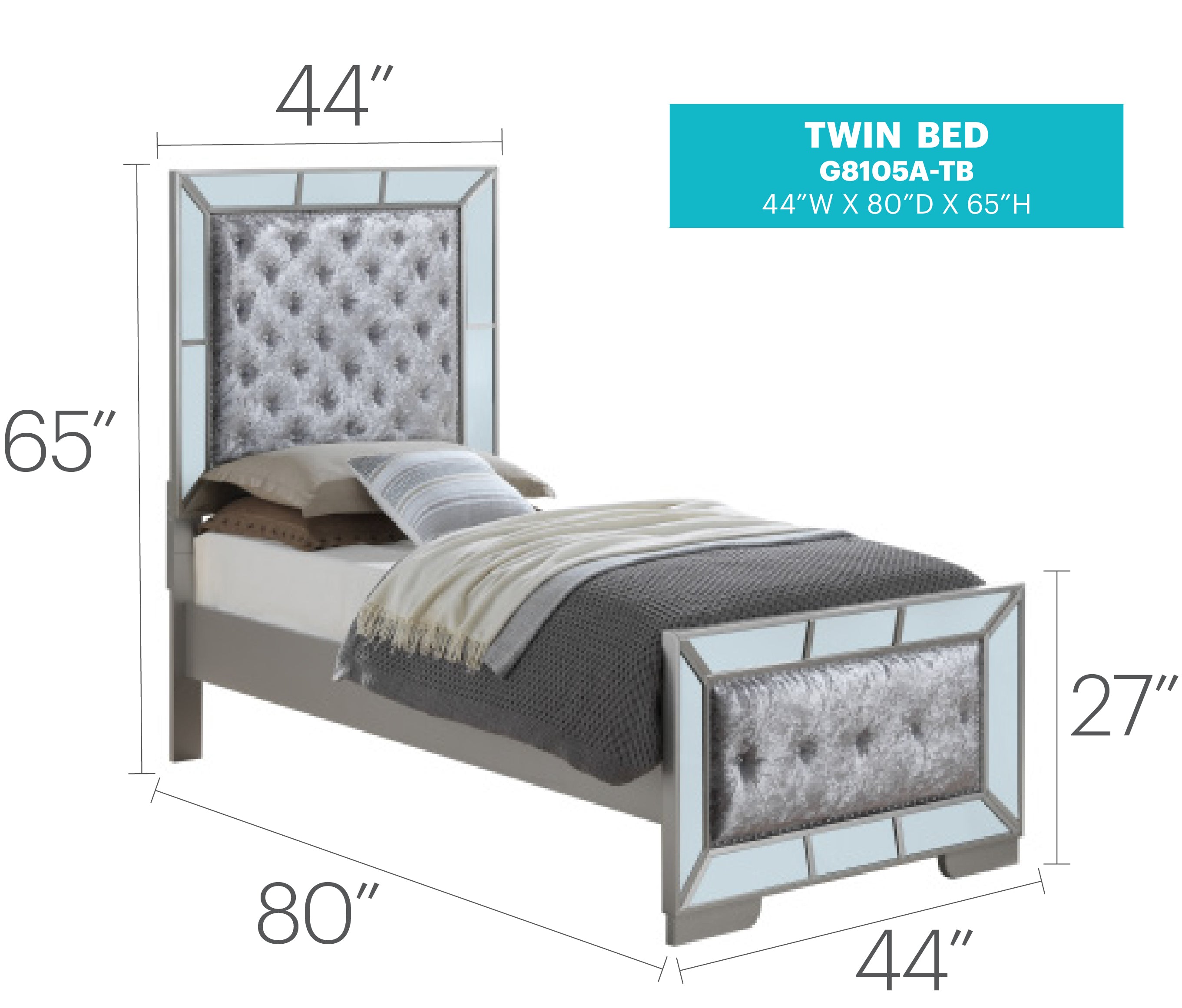 Elegant Contemporary Twin Bed