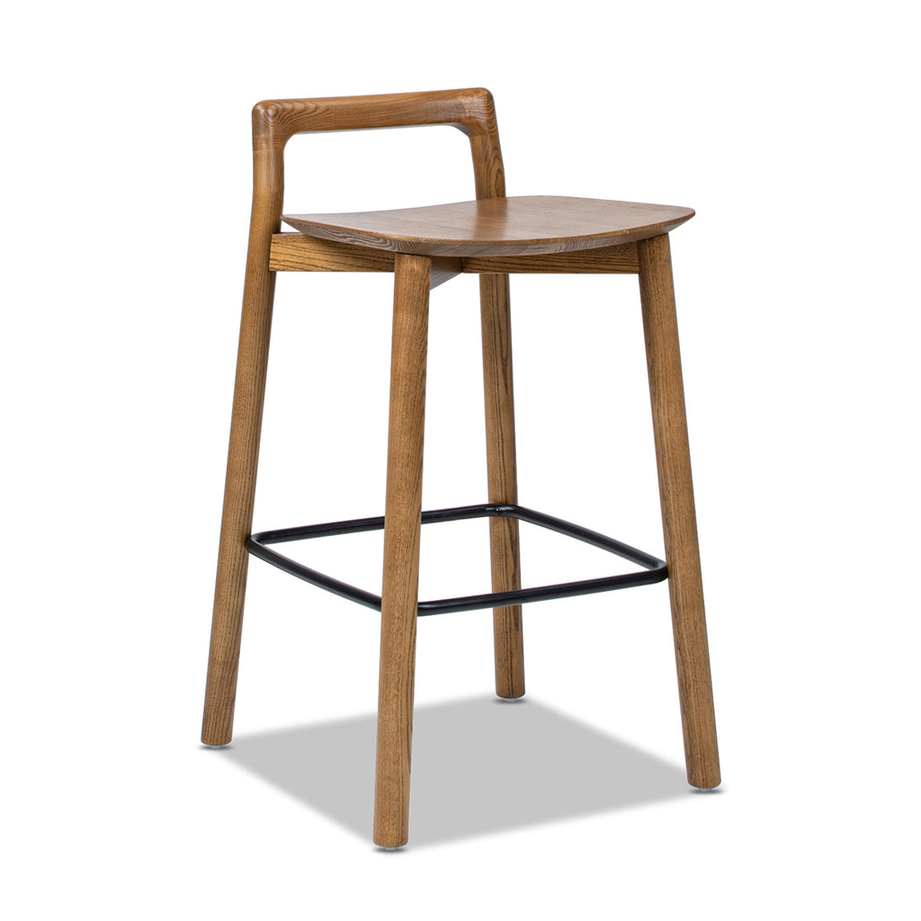 Sven 26.5" Modern Minimalist Low Back Wood Counter Stool