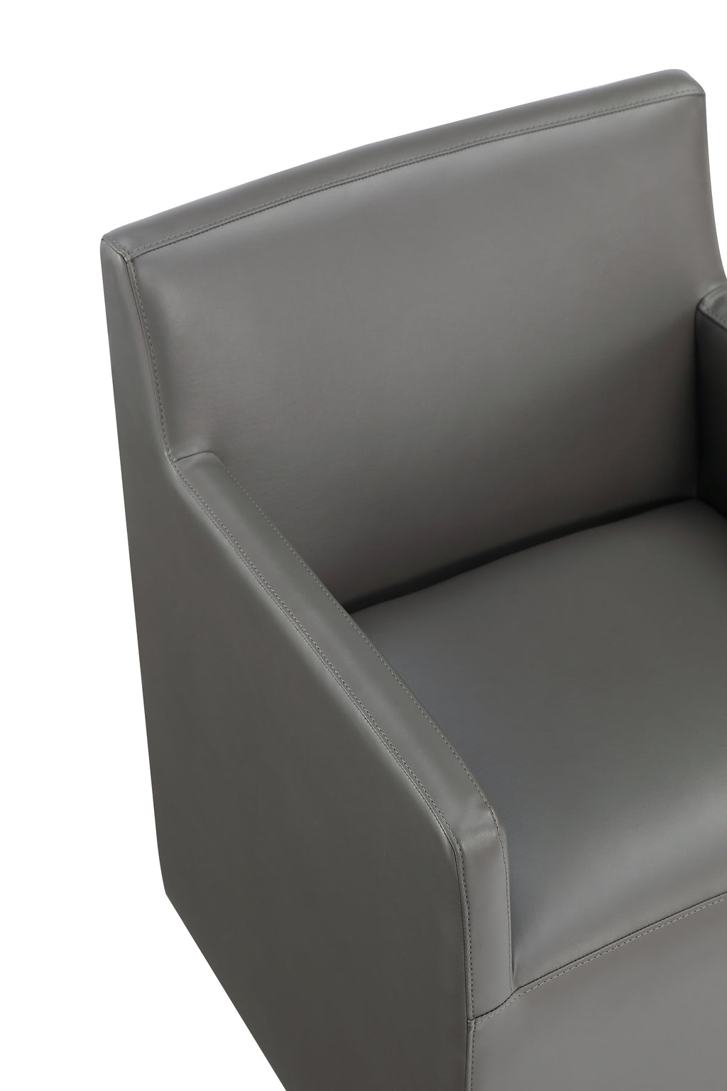 Anna Square Vegan Leather Armchair in Graphite
