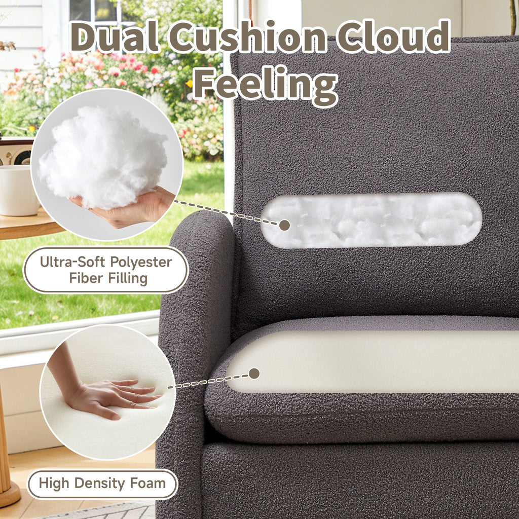 Modern Sherpa Upholstered Accent Chair