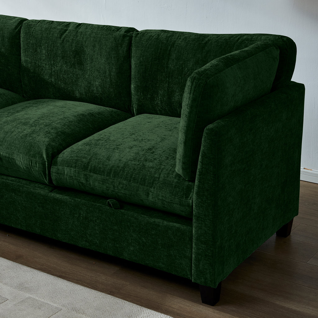 96.5" Sectional Couch for Living Room with Ottoman