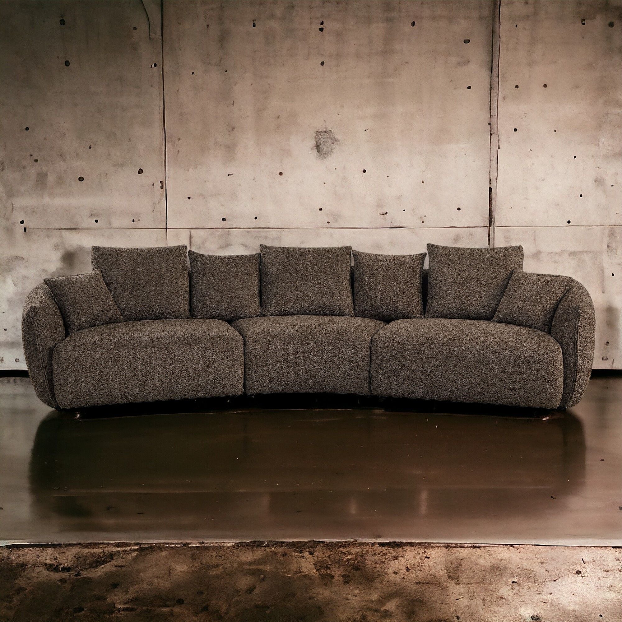 Bash Anthology Boucle Sofa With Pillows - Brown