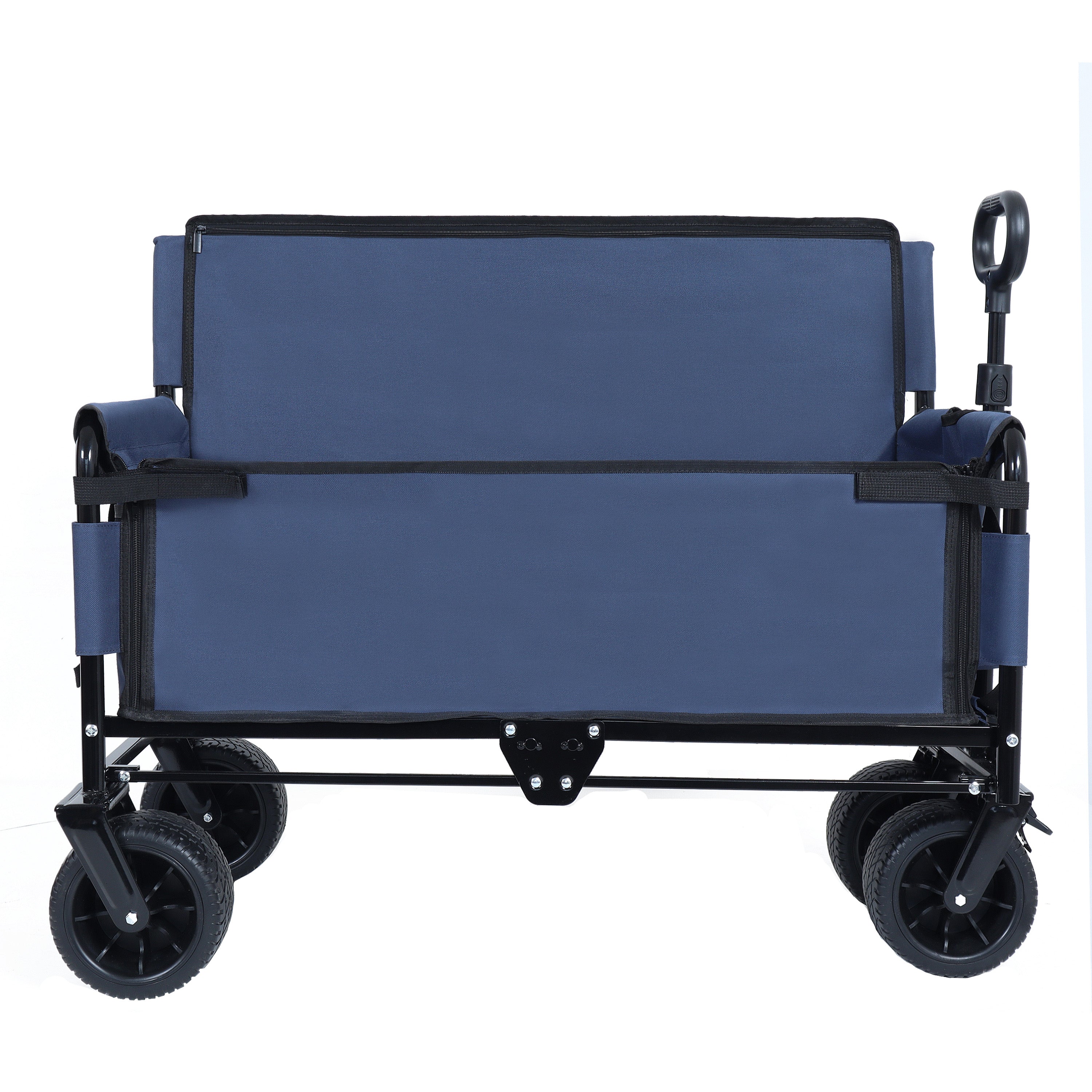 3-in-1 Convertible Folding Wagon Cart with Bench Seat & Storage