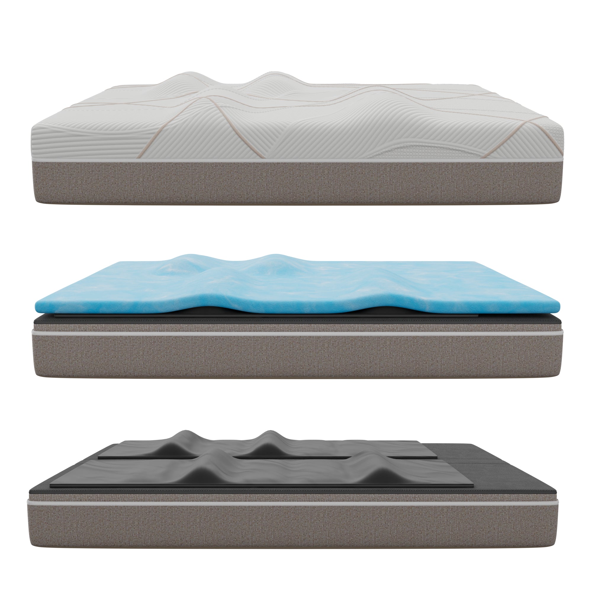 GhostBed Massage Mattress Hybrid 12" Profile - King