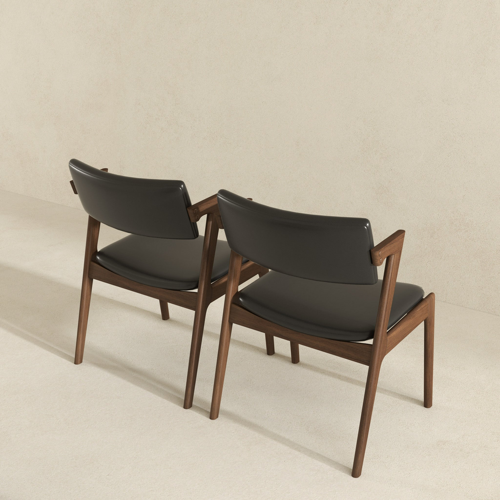 Edwin Mid Century Modern Kitchen Dining Chair (Set of 2)
