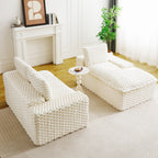 White Turtle Velvet Versatile Sofa