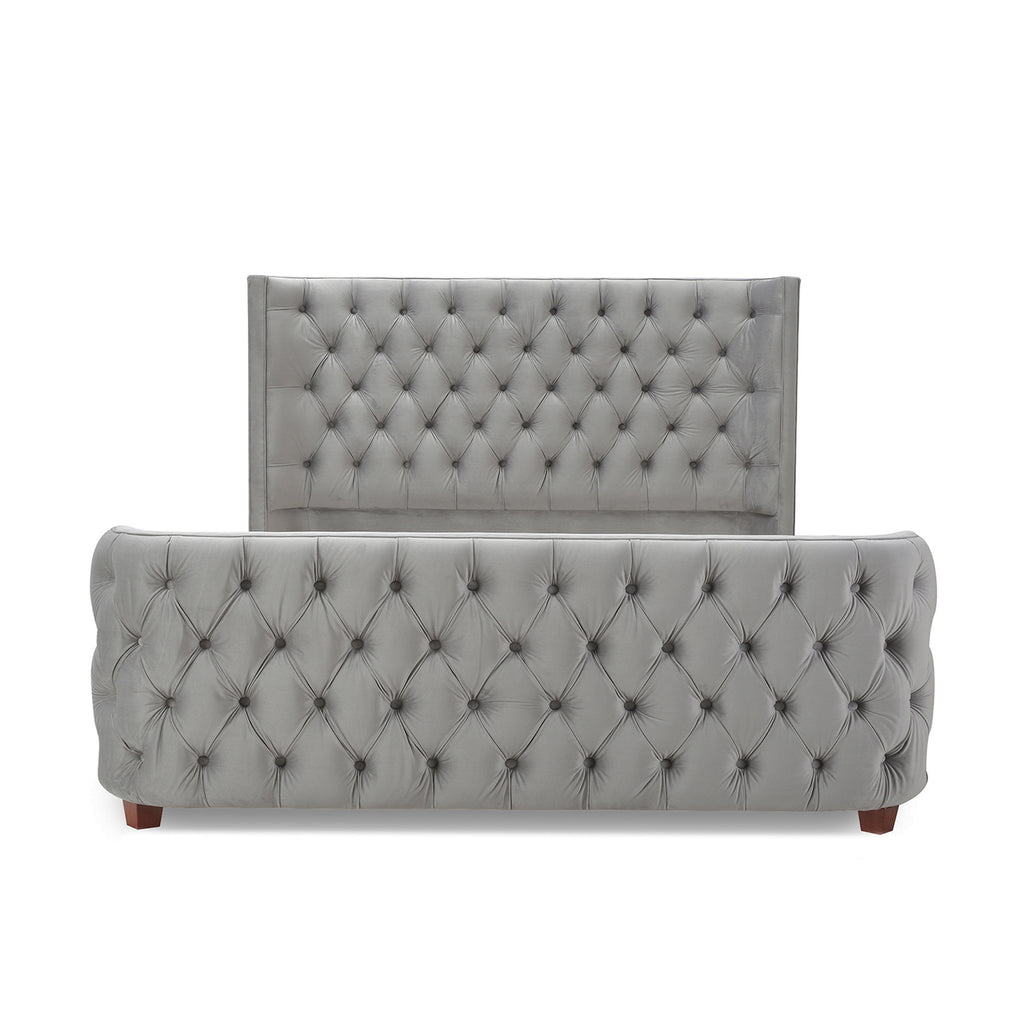 Brooklyn Queen Tufted Panel Bed Set, Opal