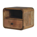 Extra Mini Wall-Mounted Curved Oak-ish Nightstand