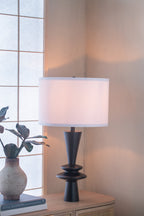Stylish Black Table Lamp with Aluminum Construction