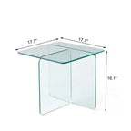 Tempered Clear Glass Side Table