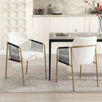 Modern Glam Upholstered Dining Chairs (Set of 2)