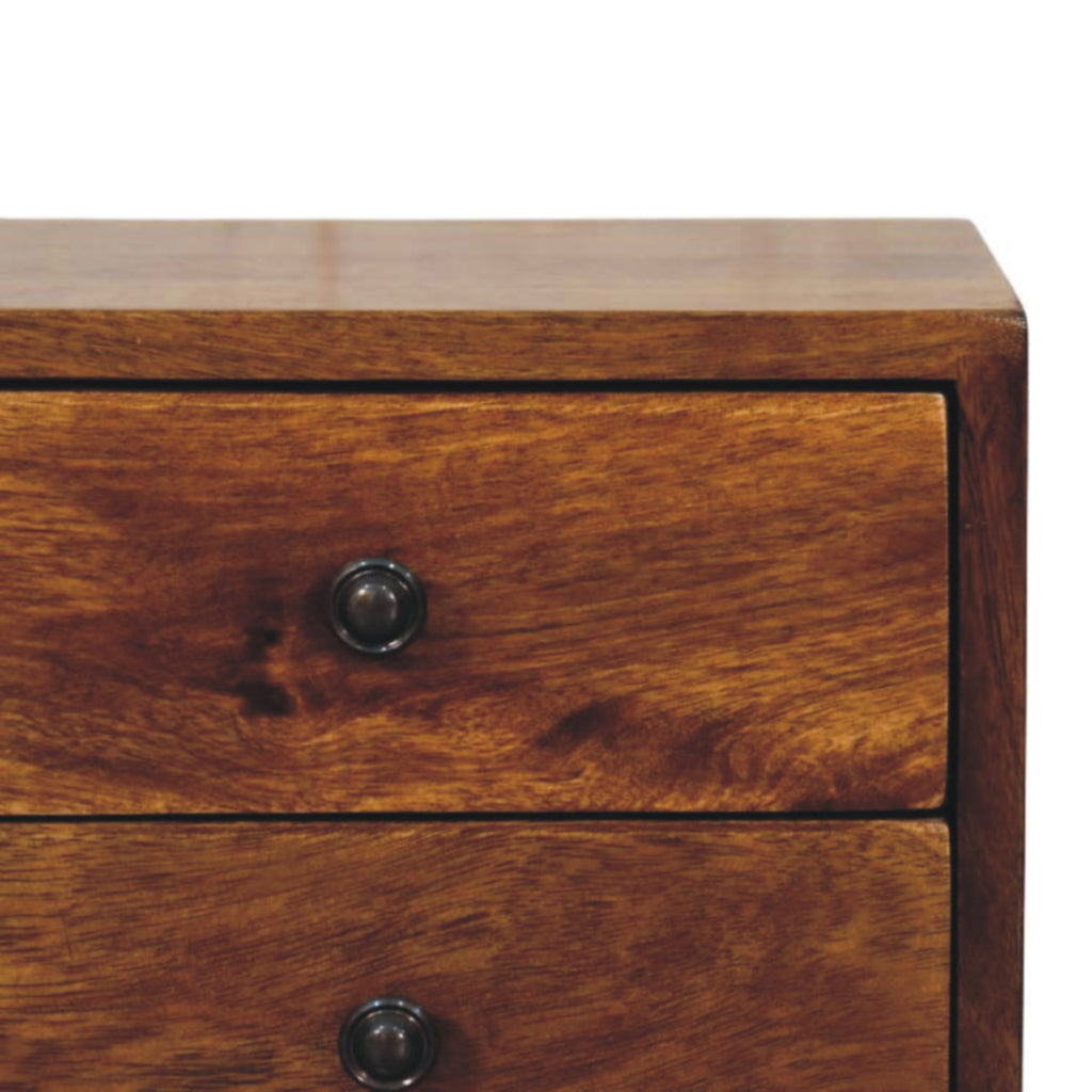Solis Chestnut Nightstand - Wall-Mounted, 2-Drawers