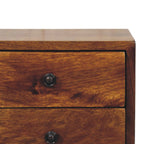 Solis Chestnut Nightstand - Wall-Mounted, 2-Drawers