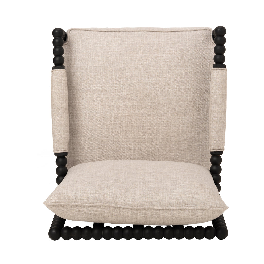 Rubber Wood Accent Chair with Upholstered Fabric