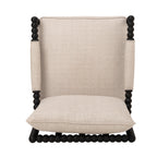 Rubber Wood Accent Chair with Upholstered Fabric