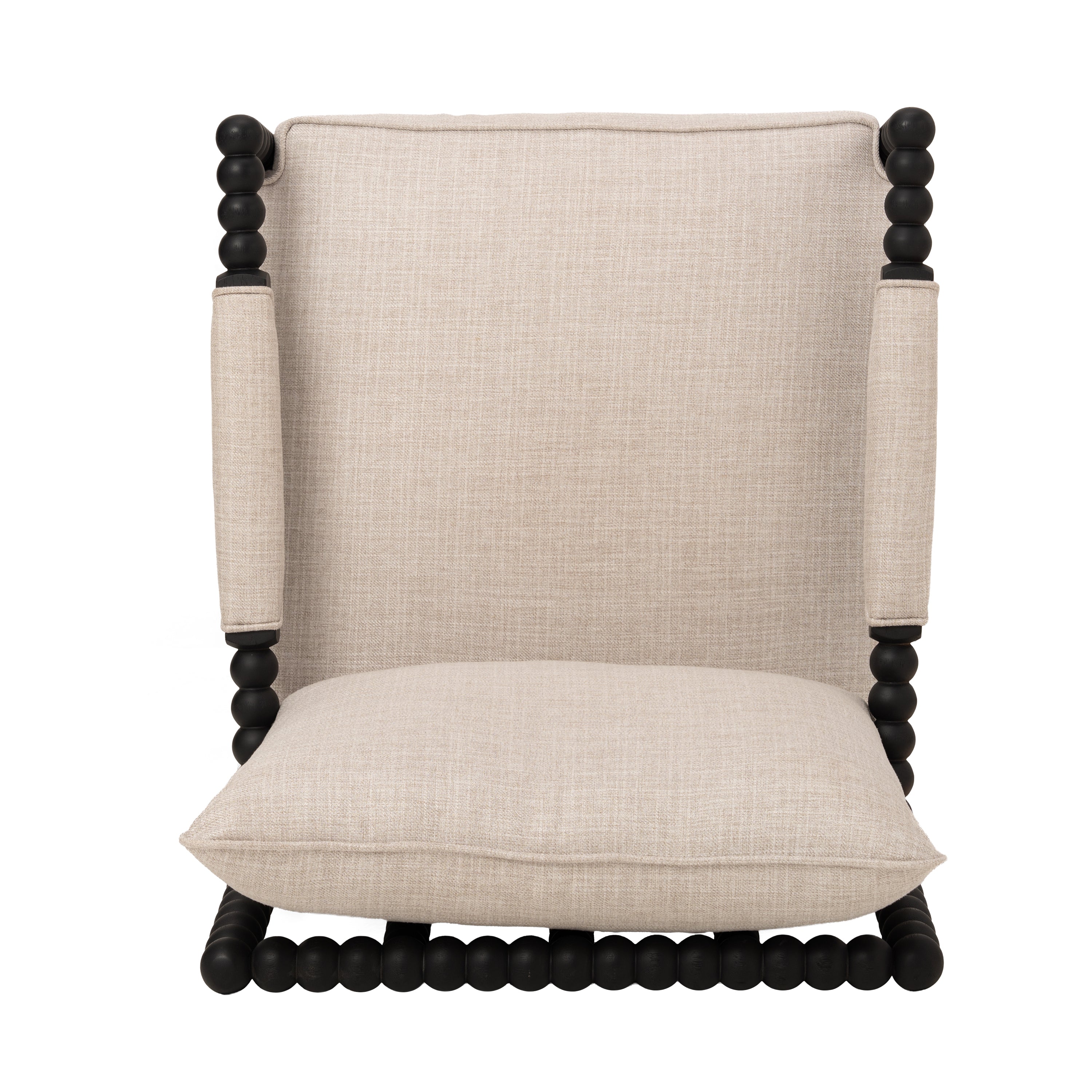 Rubber Wood Accent Chair with Upholstered Fabric