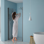 30"W x 72"H Fold Frameless Shower Door with Tempered Glass