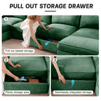 2 Seater Sofa With Pull Out Storage Drawers