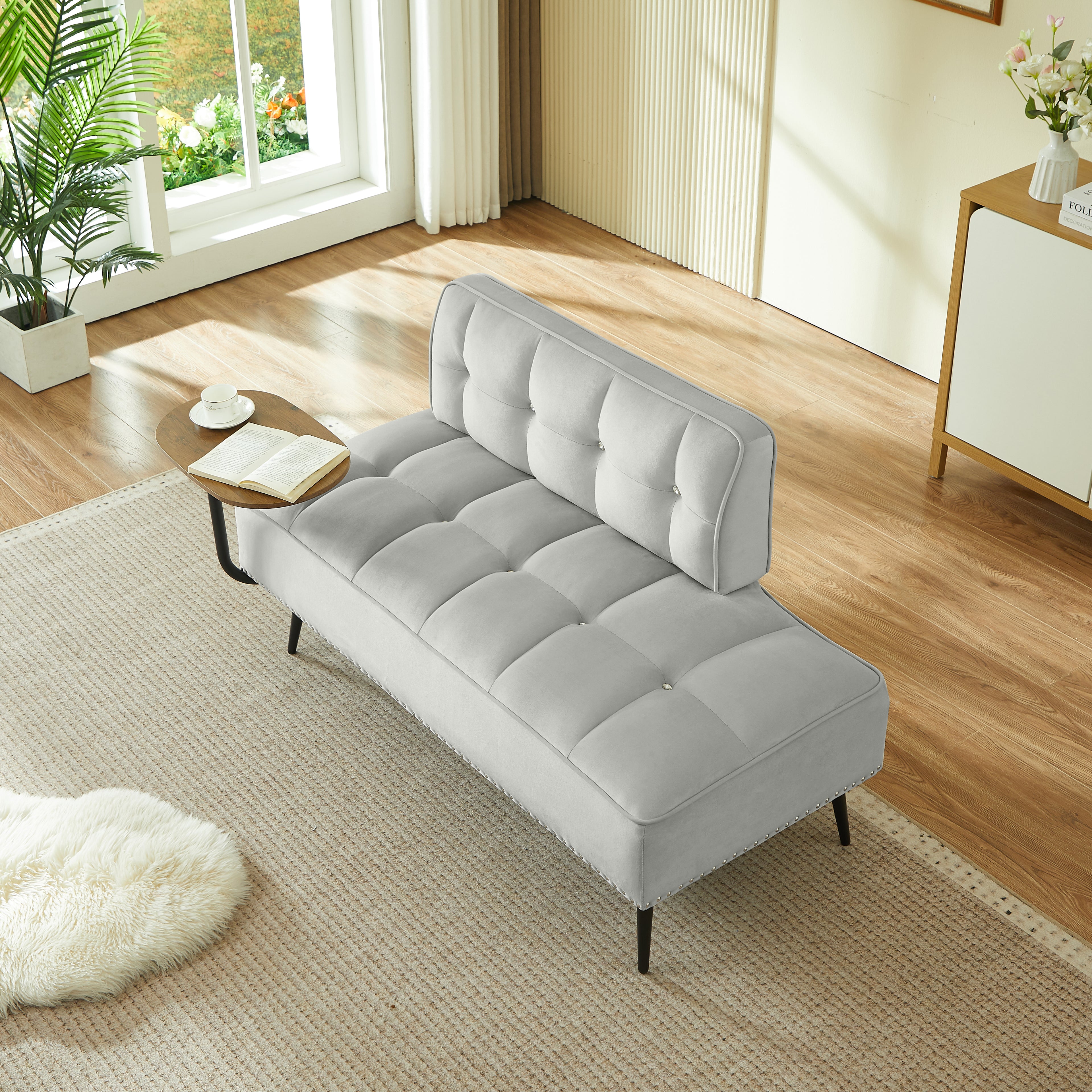 54-Inch Modern Two-Seater Velvet Sofa