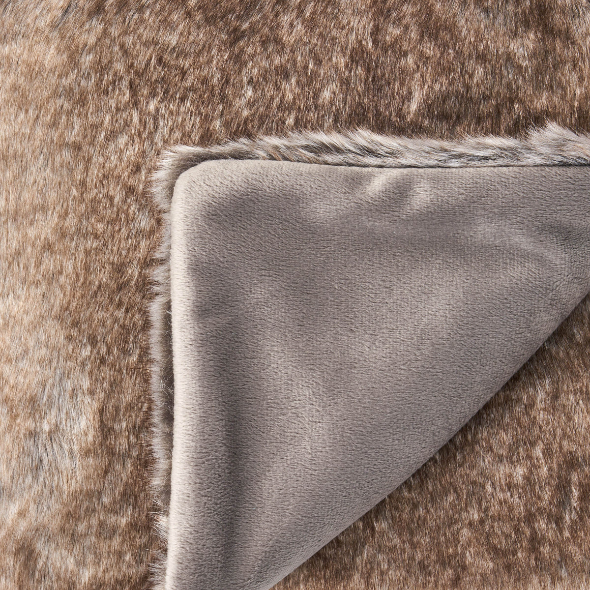 Faux Fur Throw Blanket, 60 x 50 Inches, Brown