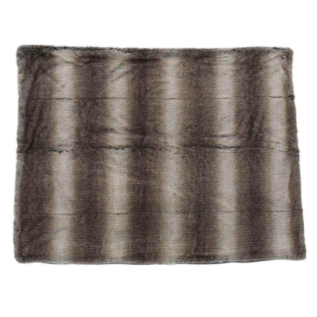 Faux Fur Throw Blanket, 60 x 50 Inches, Brown