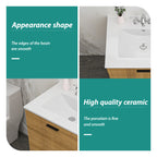 24"x18" White Rectangular Single Vanity Top with Faucet Holes