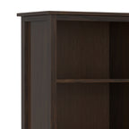 Warm Shaker 72 Inch Tall Solid Wood 5 Shelf Bookcase in Brunette