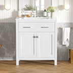 30-Inch Bathroom Vanity with Ceramic Sink, Modern