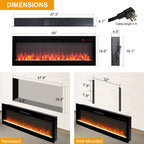 60 Inch Fireplace TV Stand for TVs up to 70"