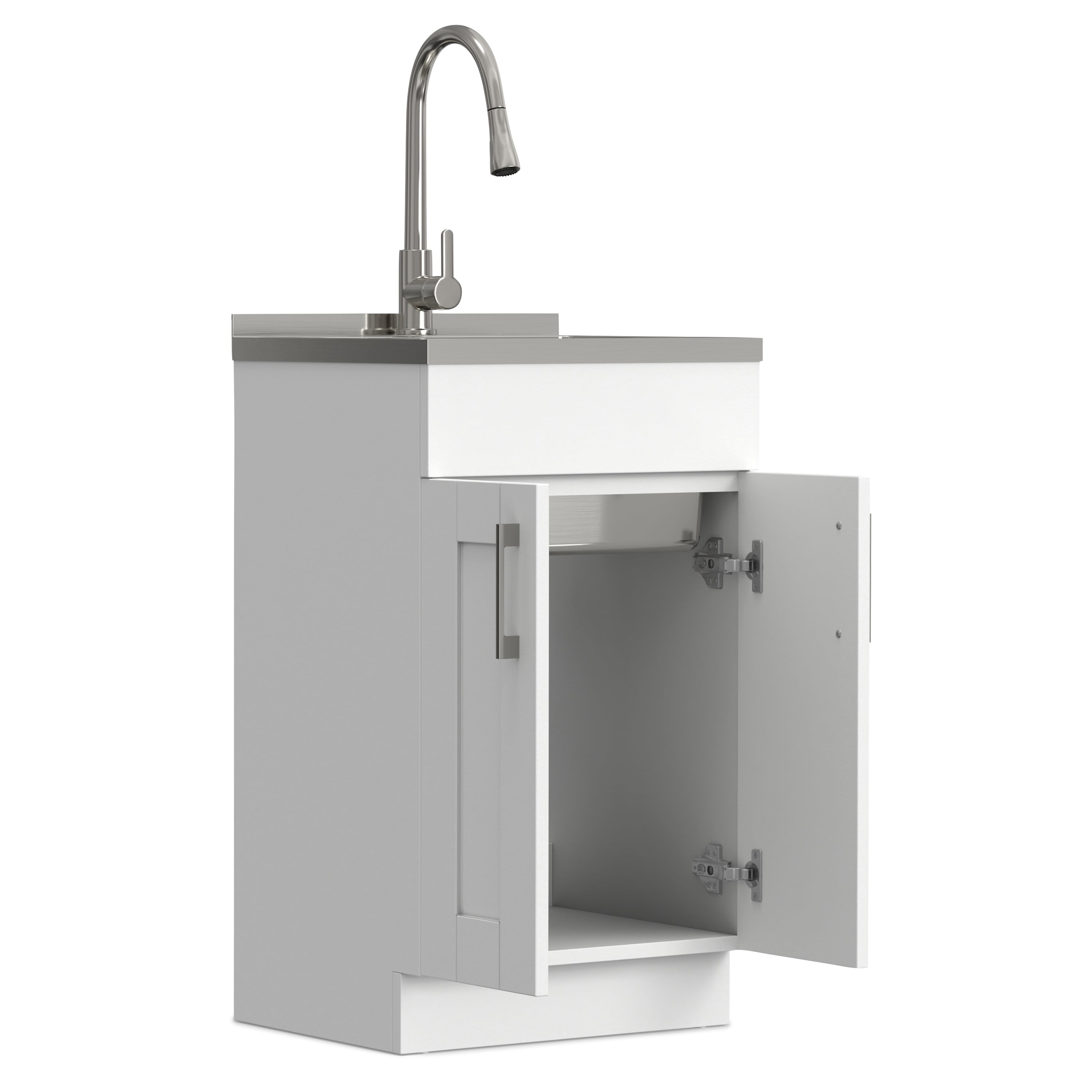 Modern Wide Shaker All-In-One 20-Inch Laundry Utility Sink and Cabinet
