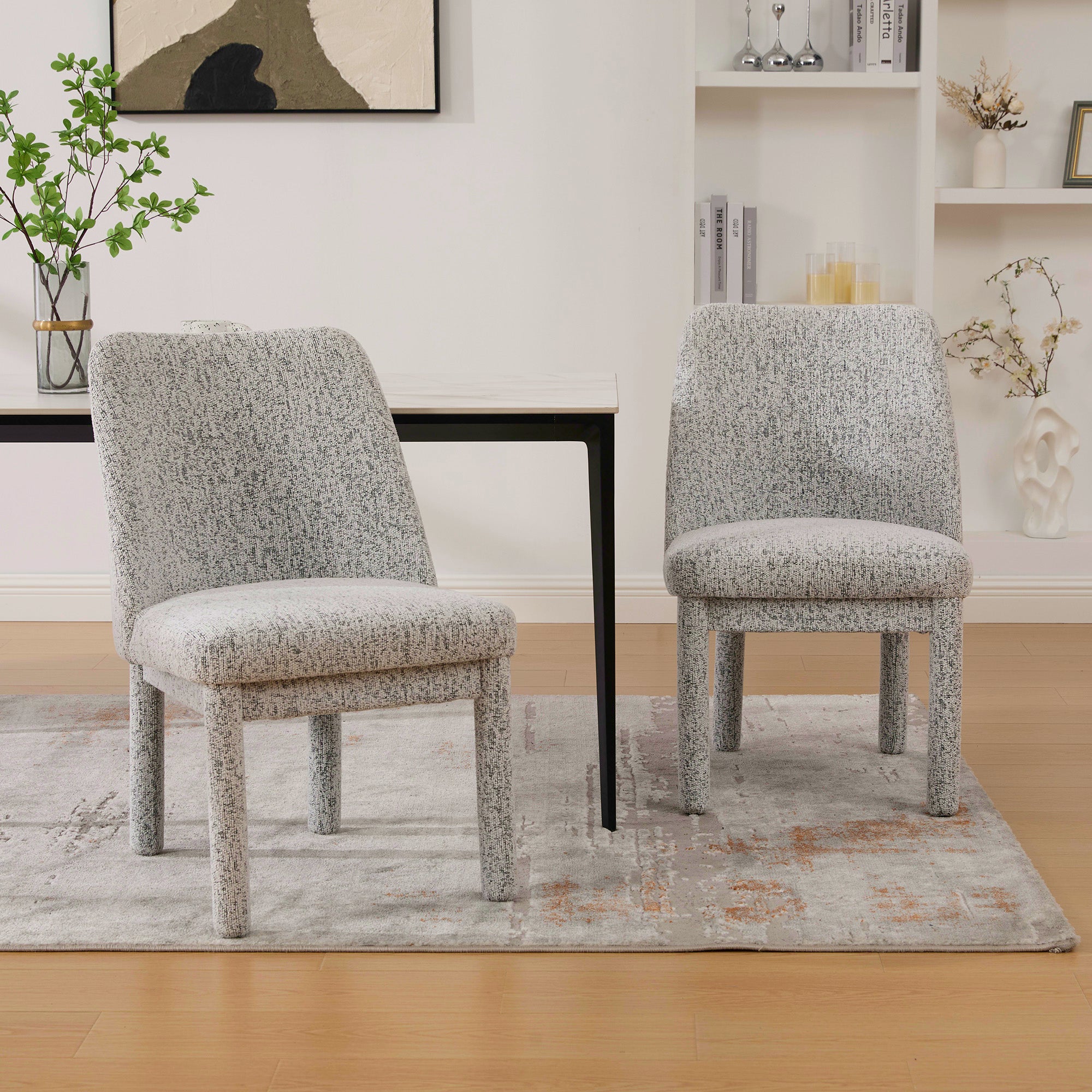 21.46" Wide Modern Minimalist Dining Chair Set Of Two
