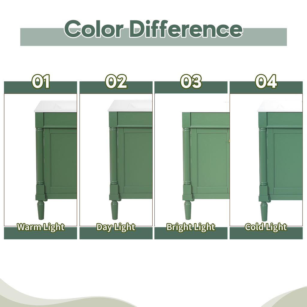 30" Luxurious Bathroom Vanity Cabinet with Ceramic Sink Basin