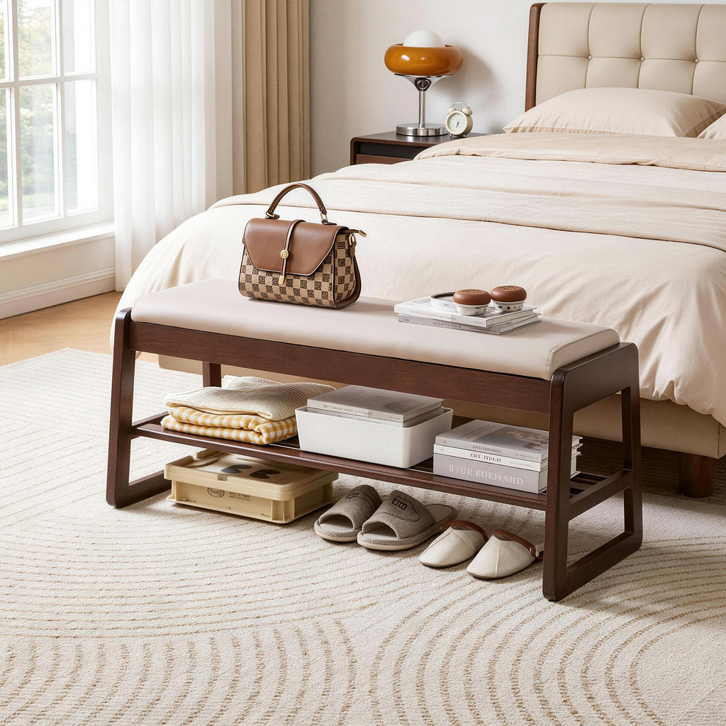 Wood Shoe Storage Bench
